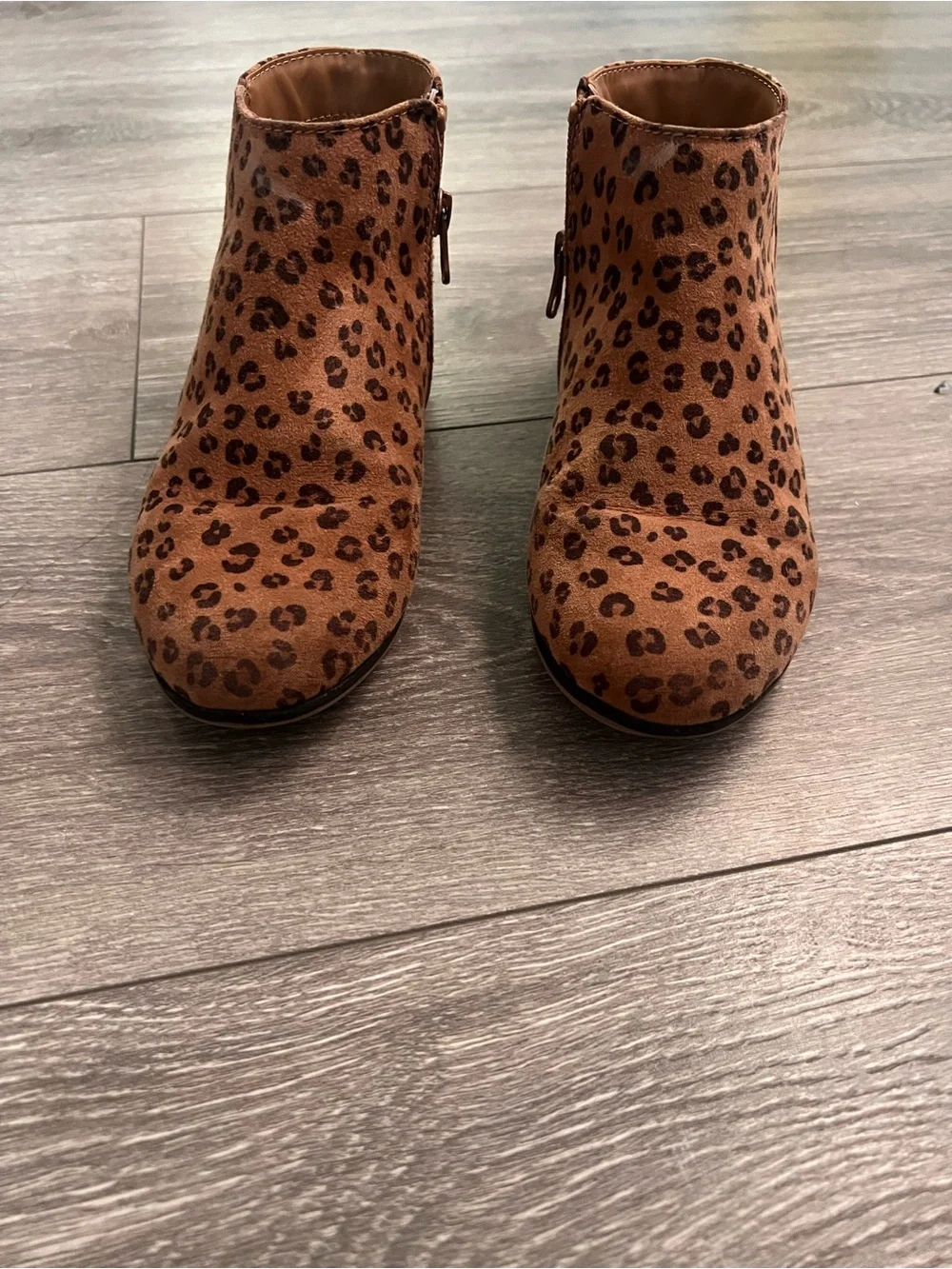 Cat & Jack Leopard Print Ankle Booties - Brown